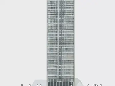 Futuristic Skyscraper Architectural Model Low-poly 3D model