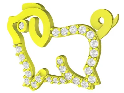 A6803 Diamond Puppy Dog Pendant 3D print model