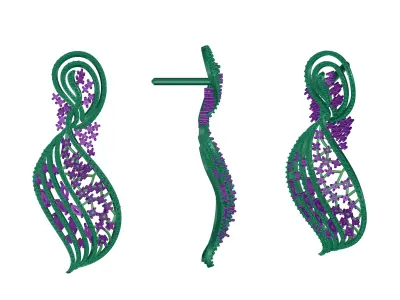  Leaf Diamond Earring  3D print model
