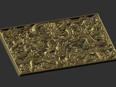 Five Dragons 3D print model