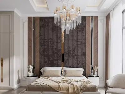 BEDROOM AND BATHROOM CLASSIC STYLE 3D model