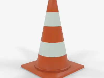Traffic Cone High and Low Poly Gameready for Engines Low-poly 3D model