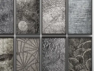 Collection of paintings for walls 10 3D model