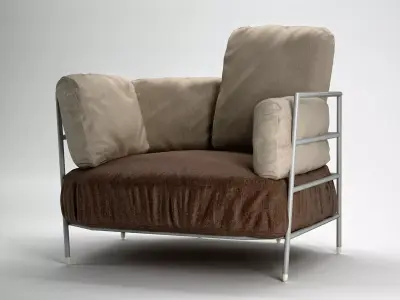 High Armchair 3D model