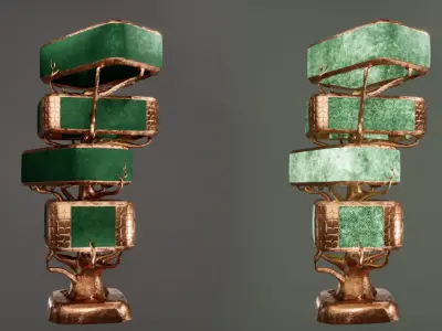 Modern Luxury Velvet Tree Lamp Low-poly 3D model