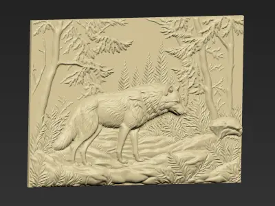 A Wolf in the Forest A120 3D print model