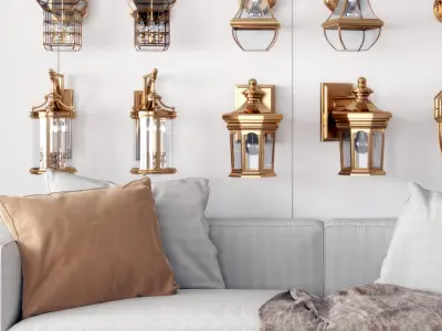 luxury Simplified light lamp European 3D model