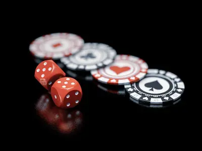 3d illustration Pocker Chips 3D model