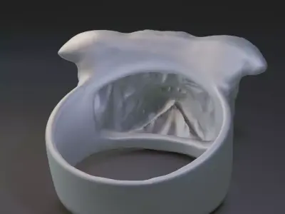 Ring with dog face 3D print model