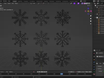 Christmas Snowflake Low-poly 3D model