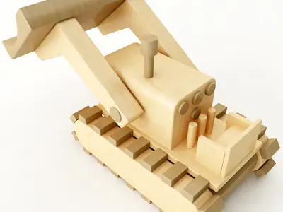 Toy Bulldozer 3D model