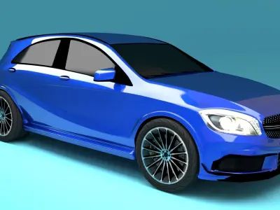  Compact Car Low-poly 3D model