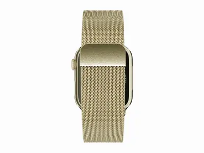 Apple Watch Series 9 Gold Stainless Steel Milanese Loop Color Low-poly 3D model
