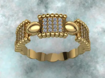 Tiffany Style Engagement Ring With Diamonds 3D print model