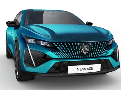 Peugeot 408 2023 Low-poly 3D model