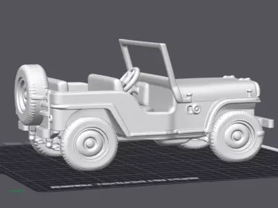 Jeep Willys Army 3D Car Model 3D print model