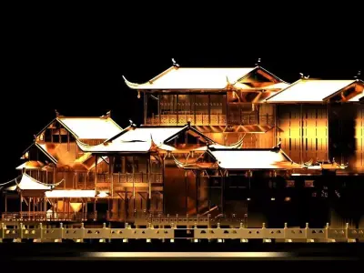 Chinese ancient house  3D model 26