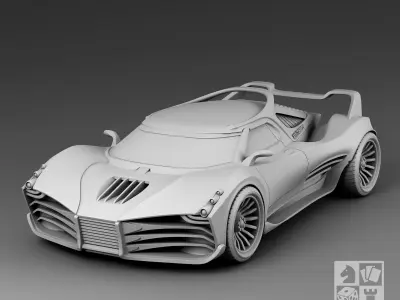 Futuristic sport car 2 3D print model