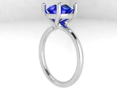 Cushion Cut Solitaire Ring 3889 3D print model