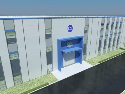 Industrial Building Factory 016 3D model