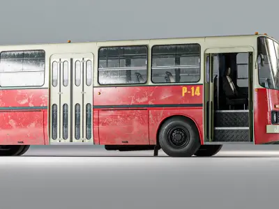 Soviet Bus Lowpoly Ikarus Low-poly 3D model