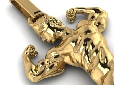body builder pendant  3D print model