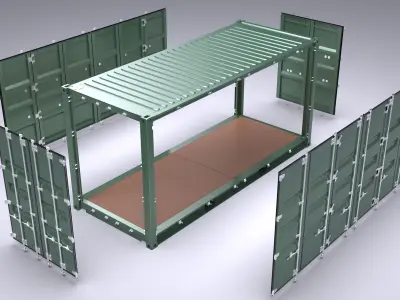 20-foot High Cube Container All Side Access 3D print model