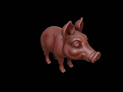 Pig Animal Sculpture 3D print model