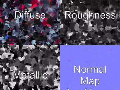 Futuristic Electrocar with Neon Highlights Low-poly 3D model