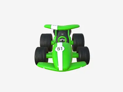 Cartoon Kart A03 Green - Vehicle Racing Design Low-poly 3D model
