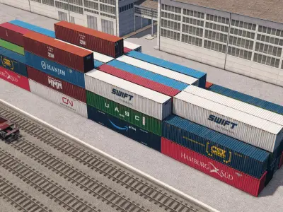 53ft Containers Pack 2 Low-poly 3D model