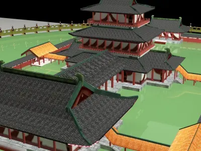 Chinese ancient house  3D model 42
