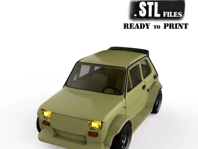 3D printable STL Polski Maluch 126p Wide body tuning   3D print model