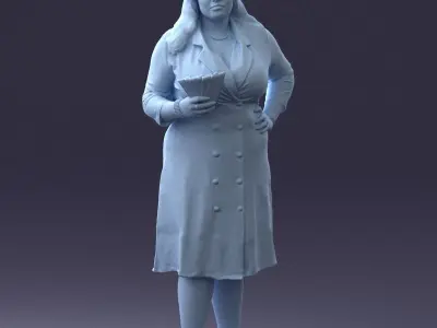 000332 Confident Woman with Money 0122 3dp 3D print model