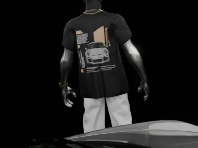 Animated T-shirt mockup 3D model