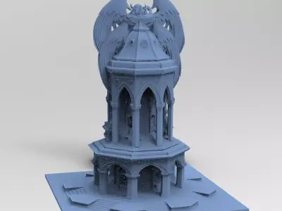 Steampunk Medieval Tower Halloween 4 3D model