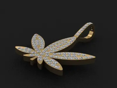 Pendant  Marijuana  3D print model