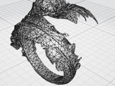 Phoenix Flame Ring  Luxury Gold Fantasy Design 3D print model