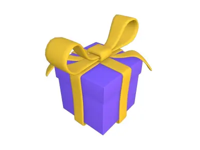 Cartoon Gift Box Free low-poly 3D model