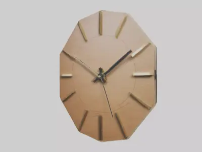 Geometric Wall Clock model Low-poly 3D model