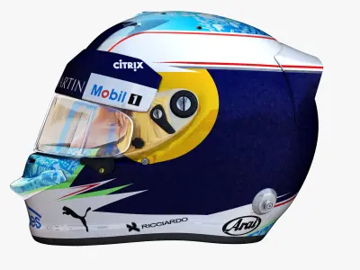 Ricciardo helmet 2018 Low-poly 3D model