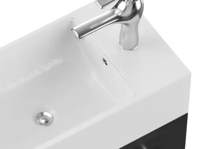 Small Wall Mounted Cabinet Vanity Bathroom Sink Cabinet Black 3D model