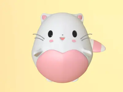 Catto kawaii cat 3D model