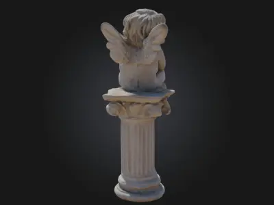 Contemplative Cherub  Serenity in Sculpted Innocence 3D model