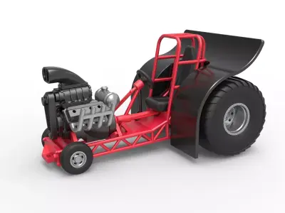 Mini Rod pulling tractor Scale 1 to 25 3D print model