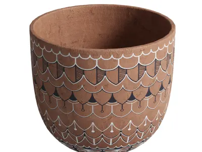 Olive tree in a patternd clay vase 199 Low-poly 3D model