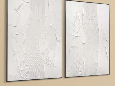 Plaster Two Photo Frame 270 Low-poly 3D model