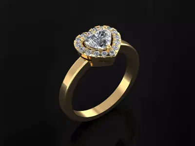 Heart Ring 3D print model 8