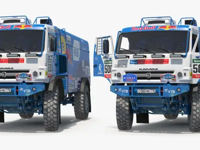 Dakar Racing Truck KAMAZ 4326 VK Rigged 3D model