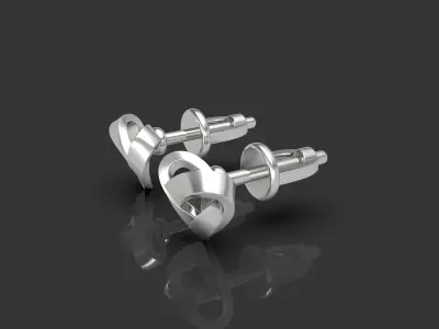 Heart stud earrings 3D print model 3D print model